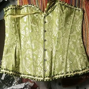 Green brocade corset